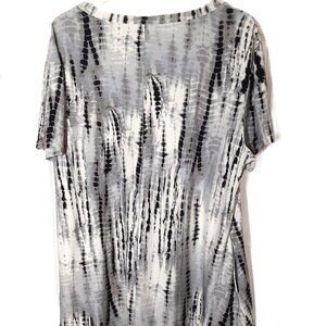 Lida Collection Woman's Dress Size L/XL Black/Gray/White with pockets